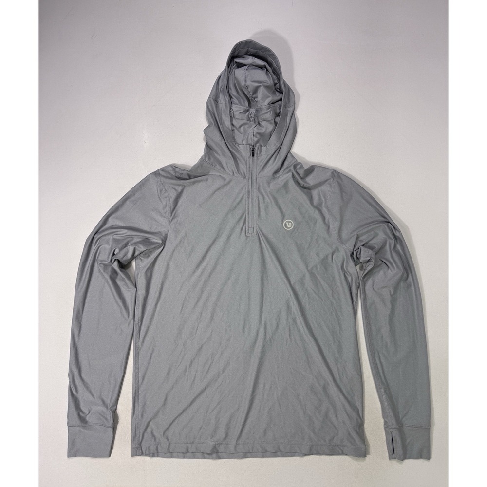 Vuori Uluwatu 24 Water Gray 1/4 Zip Pullover Hoodie V1038 Men's Large Active